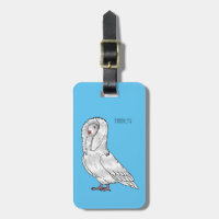 Jacobin pigeon bird cartoon illustration