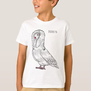 Jacobin pigeon bird cartoon illustration  T-Shirt