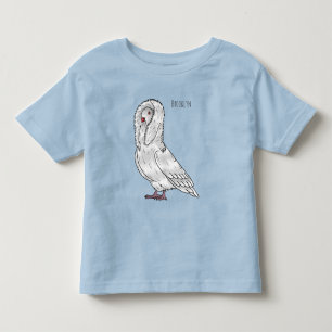 Jacobin pigeon bird cartoon illustration  toddler T-Shirt