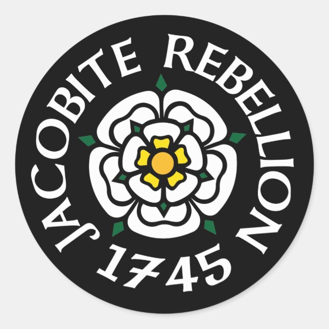 Jacobite 1745 classic round sticker (Front)
