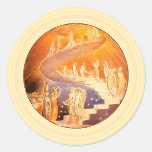 Jacob's Dream By William Blake Classic Round Stick Sticker