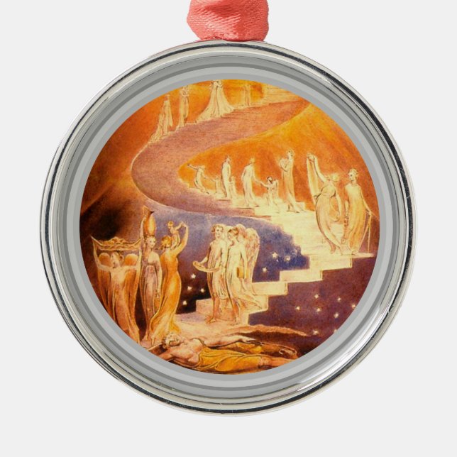 Jacob's Dream By William Blake Metal Tree Decoration (Front)