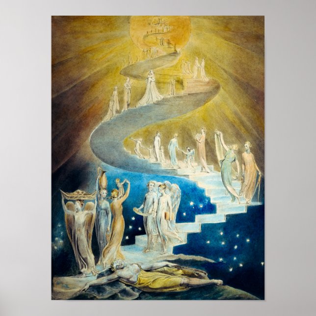 Jacob's Ladder by William Blake Poster (Front)