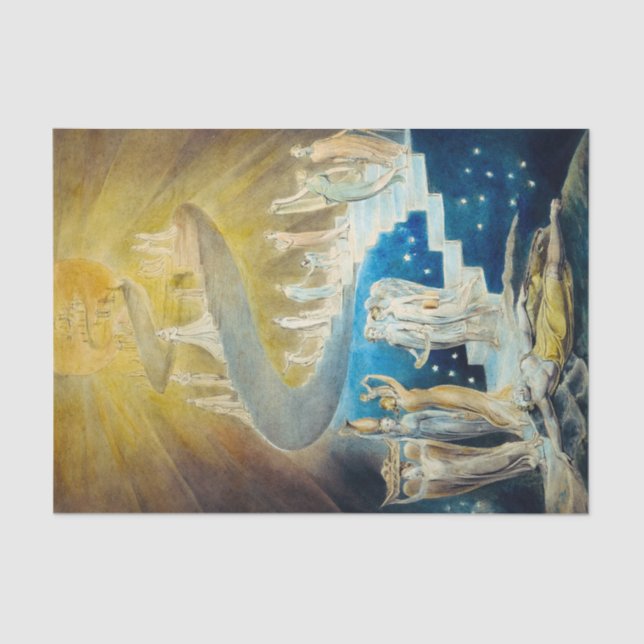 Jacob's Ladder by William Blake Tissue Paper (Front)