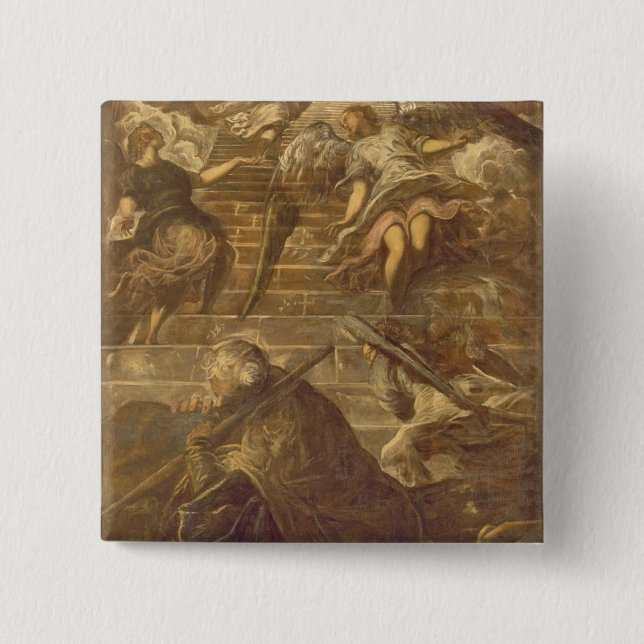 Jacob's Ladder (oil on canvas) 15 Cm Square Badge (Front)