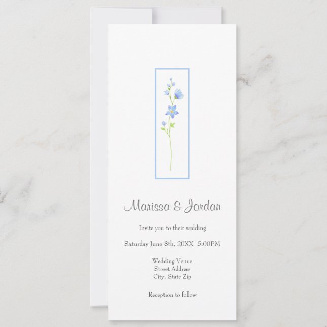 Jacob's Ladder Watercolor Flowers  Invitation (Front)
