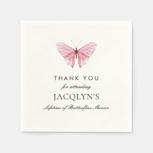 Jacqlyn's Lifetime of Butterflies Shower Thank You Napkin