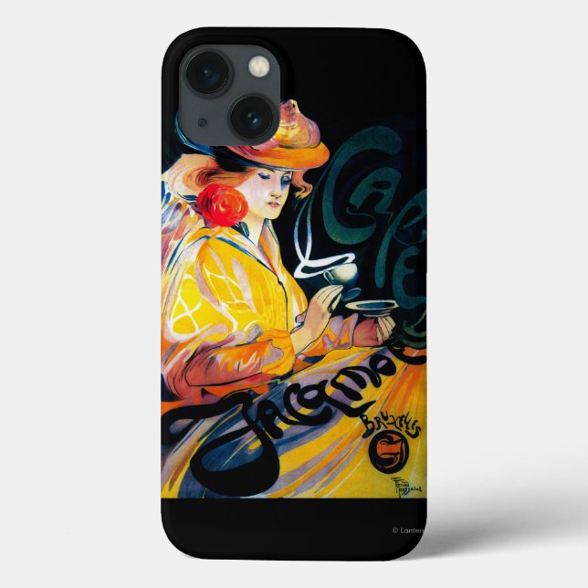 Jacqmotte Caf� Vintage PosterEurope Case-Mate iPhone Case (Back)