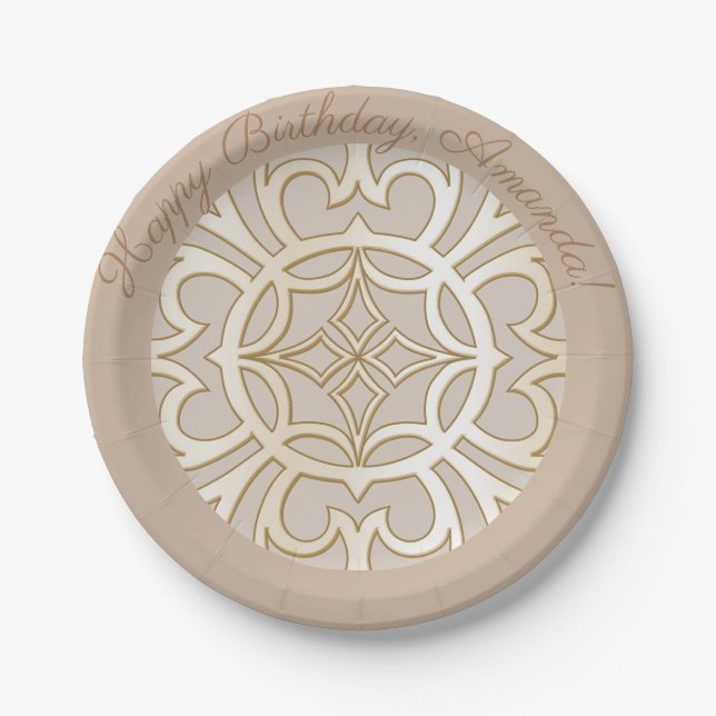 Jacquard Impression Pattern Paper Plate (Front)