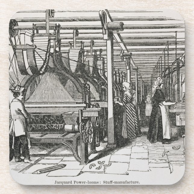 Jacquard Power Looms (engraving) Coaster (Front)