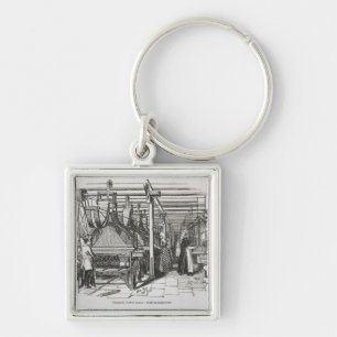 Jacquard Power Looms (engraving) Key Ring