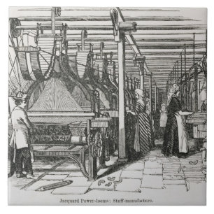 Jacquard Power Looms (engraving) Tile