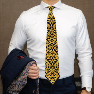 Jacquard Style Gold on Black - Historial Costume Tie