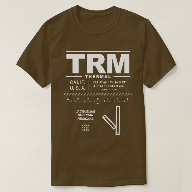 Jacqueline Cochran Regional Airport TRM T-Shirt (Design Front)