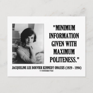 Jacqueline Kennedy Minimum Information Politeness Enclosure Card