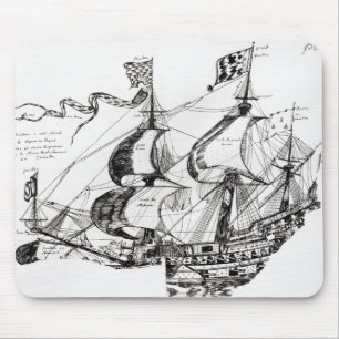 Jacques Cartier's ship, 'Rarete Indes Mouse Pad