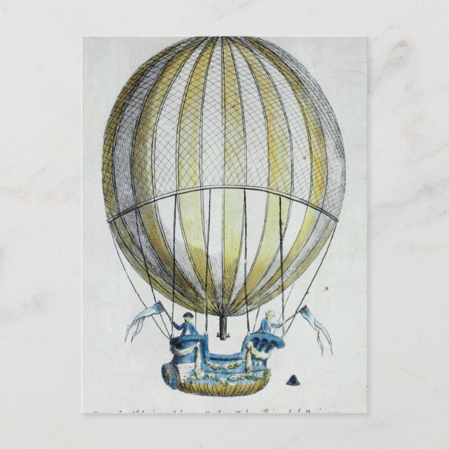 Jacques Charles and Nicholas Robert's  Balloon Postcard (Front)