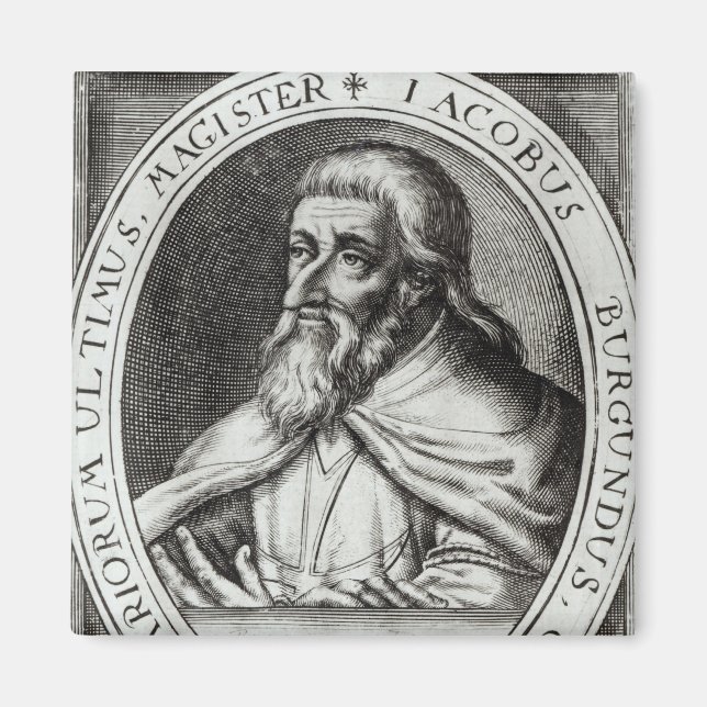 Jacques de Molay  Master of Knights Templars Magnet (Front)