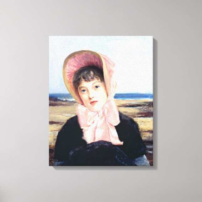Jacques-Emile Blanche's The Pink Capeline (1883) Canvas Print (Front)