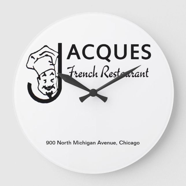 Jacques French Restaurant, Chicago, Illinois Large Clock (Front)