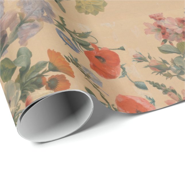 Jacques Laurent Agasse Studies of Summer Flowers Wrapping Paper (Roll Corner)