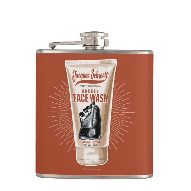 Jacques Schwett Hockey Face Wash Hip Flask (Front)