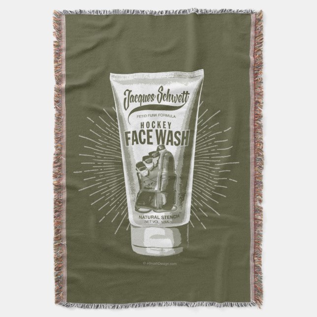 Jacques Schwett Hockey Face Wash Throw Blanket (Front Vertical)