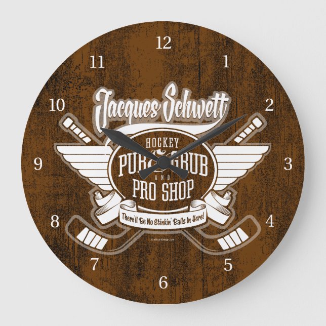 Jacques Schwett Hockey Pro Shop Large Clock (Front)