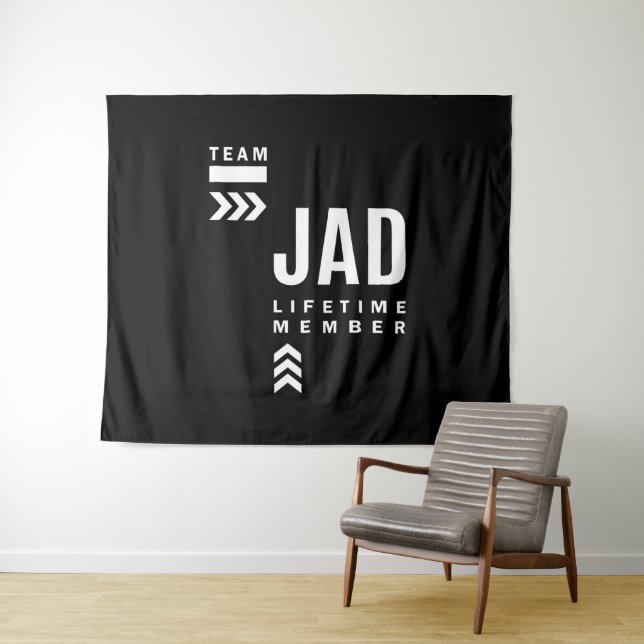 Jad Personalised Name Birthday Gift Tapestry (In Situ (Horizontal))