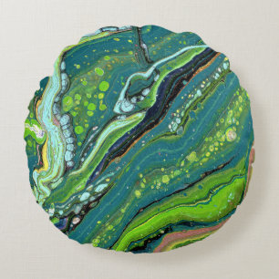 Jada 2 Green Strata Round Cushion