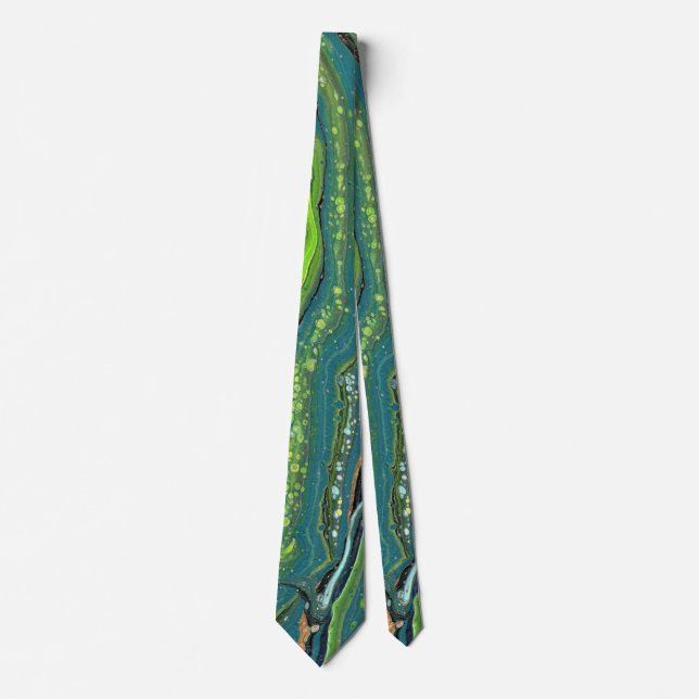 Jada 3 Crazy Green Abstract Tie (Front)