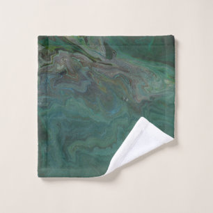 Jade 1 Abstract Green Marble Towels