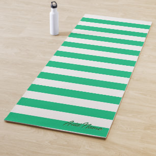 Jade and White Custom Name Yoga Mat