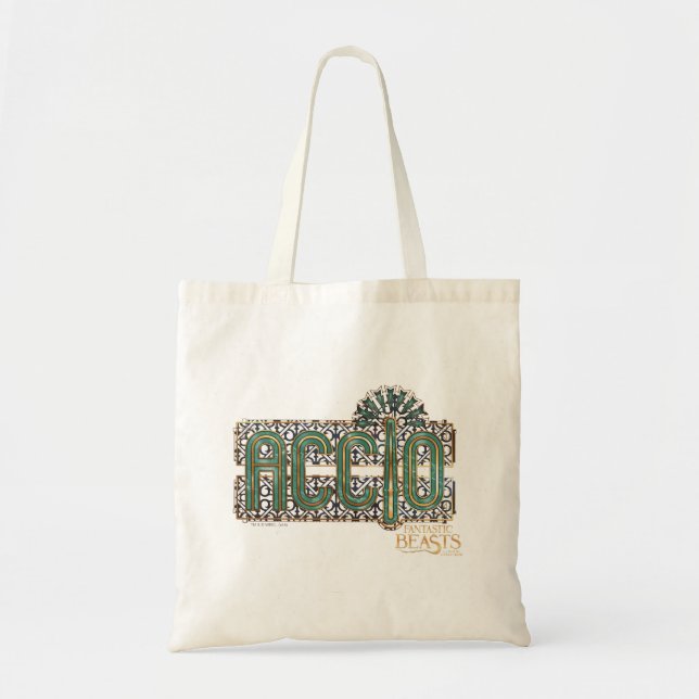 Jade Art Deco ACCIO™ Spell Graphic Tote Bag (Front)