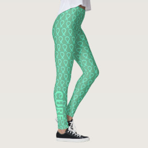 Jade Awareness Ribbon Art Custom Words Leggings