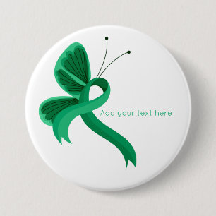 Jade Awareness Ribbon Butterfly Button