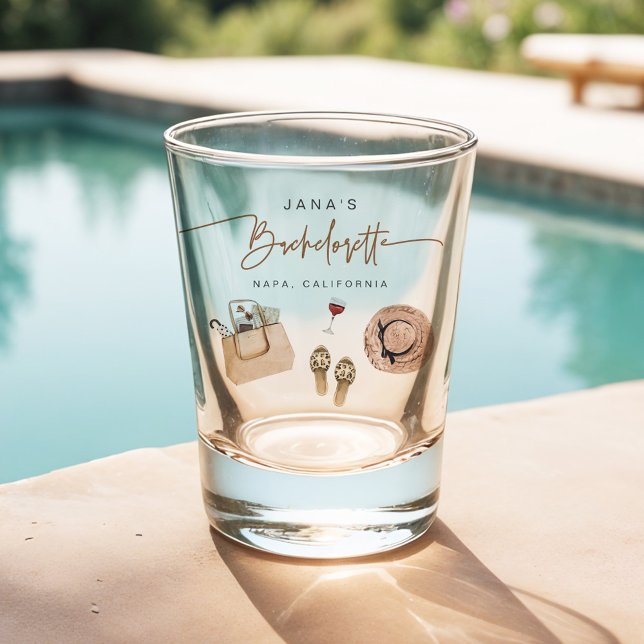 JADE Bohemian Napa Wine Country Bachelorette Shot Glass (Creator Uploaded)