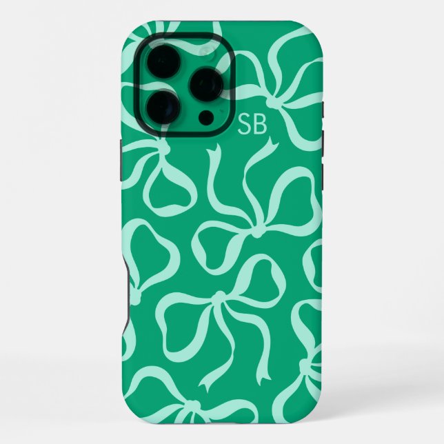 Jade Bow Monogram iPhone Case (Back)