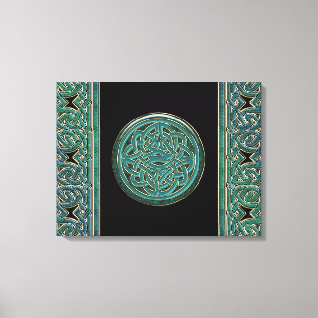 Jade Celtic Chains and Knot Canvas Print (Front)