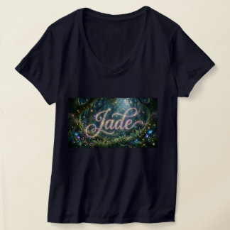 Jade cosmic flowers first name t-shirt