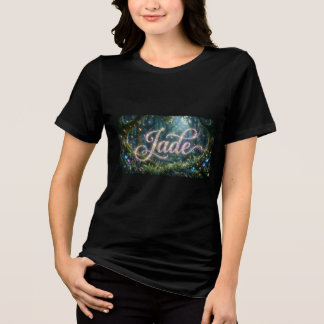 Jade cosmic flowers first name T-shirt Tri-Blend Shirt