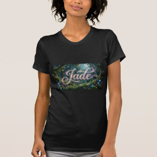 Jade cosmic flowers name T-shirt
