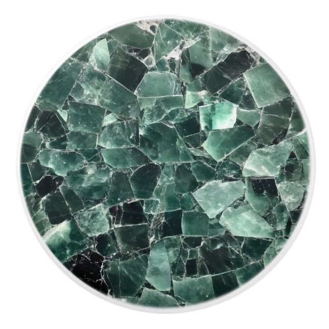 Jade Crystal Pattern Ceramic Knob (Front)