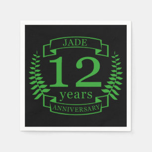 Jade Gemstone wedding anniversary 12 years Napkin
