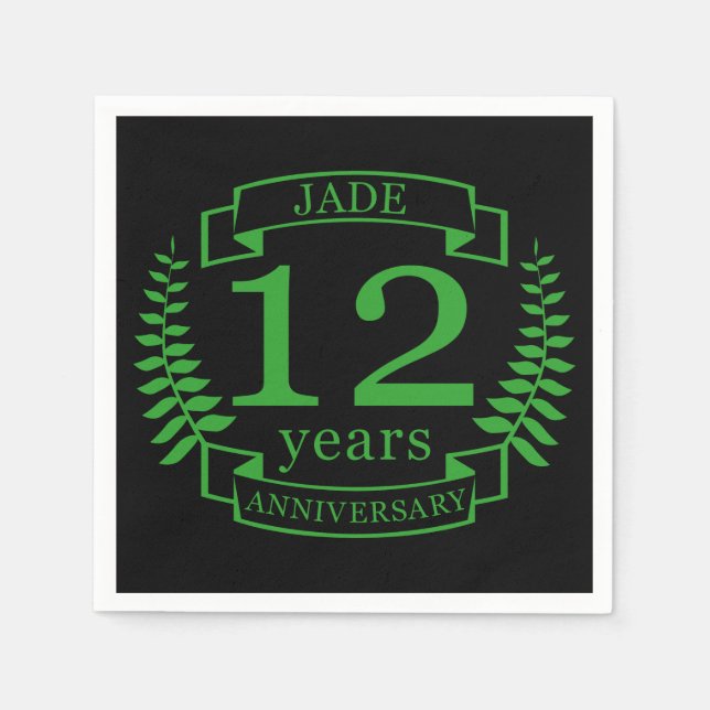 Jade Gemstone wedding anniversary 12 years Napkin (Front)