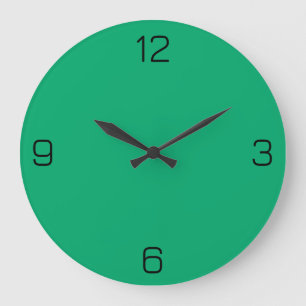 Jade Green 00A86B Colour - With Option to Add Name Large Clock