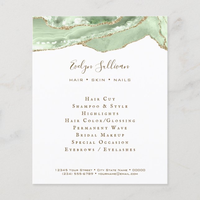 Jade Green agate flyer (Front)