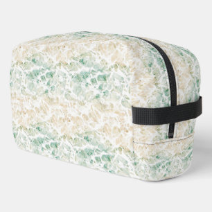 Jade Green Cream Abstract Dopp Kit