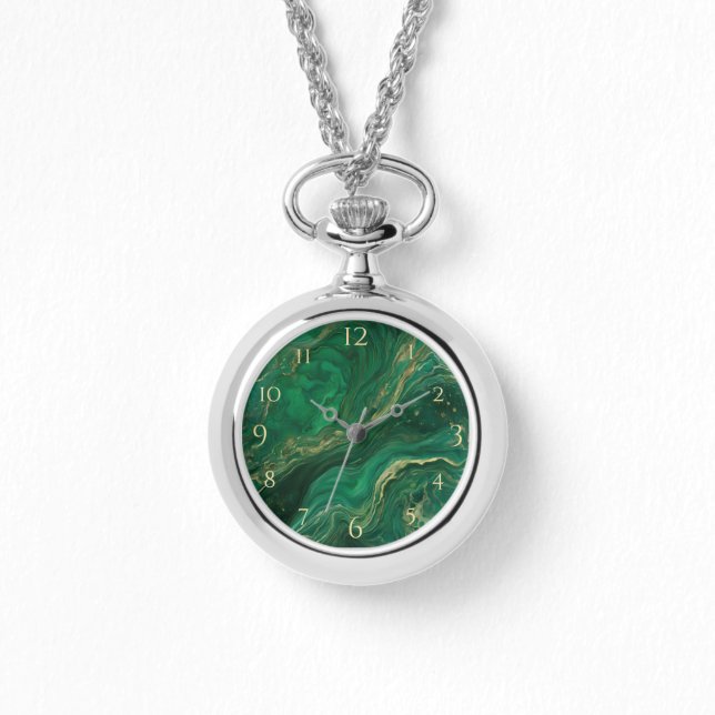 Jade Green Necklace Watch (Front)