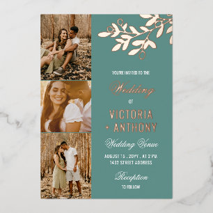 Jade Green Rose Gold Berry Twig 3 Photos Wedding